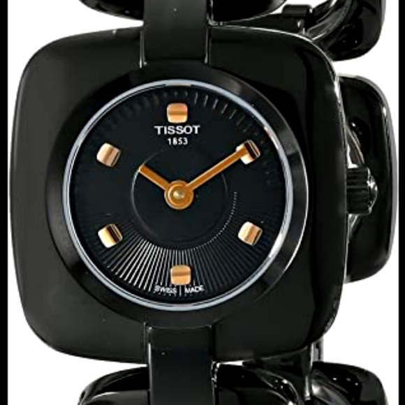 Tissot Women's Odaci-T Dial PVD Square Watch Black - Picture 1 of 12